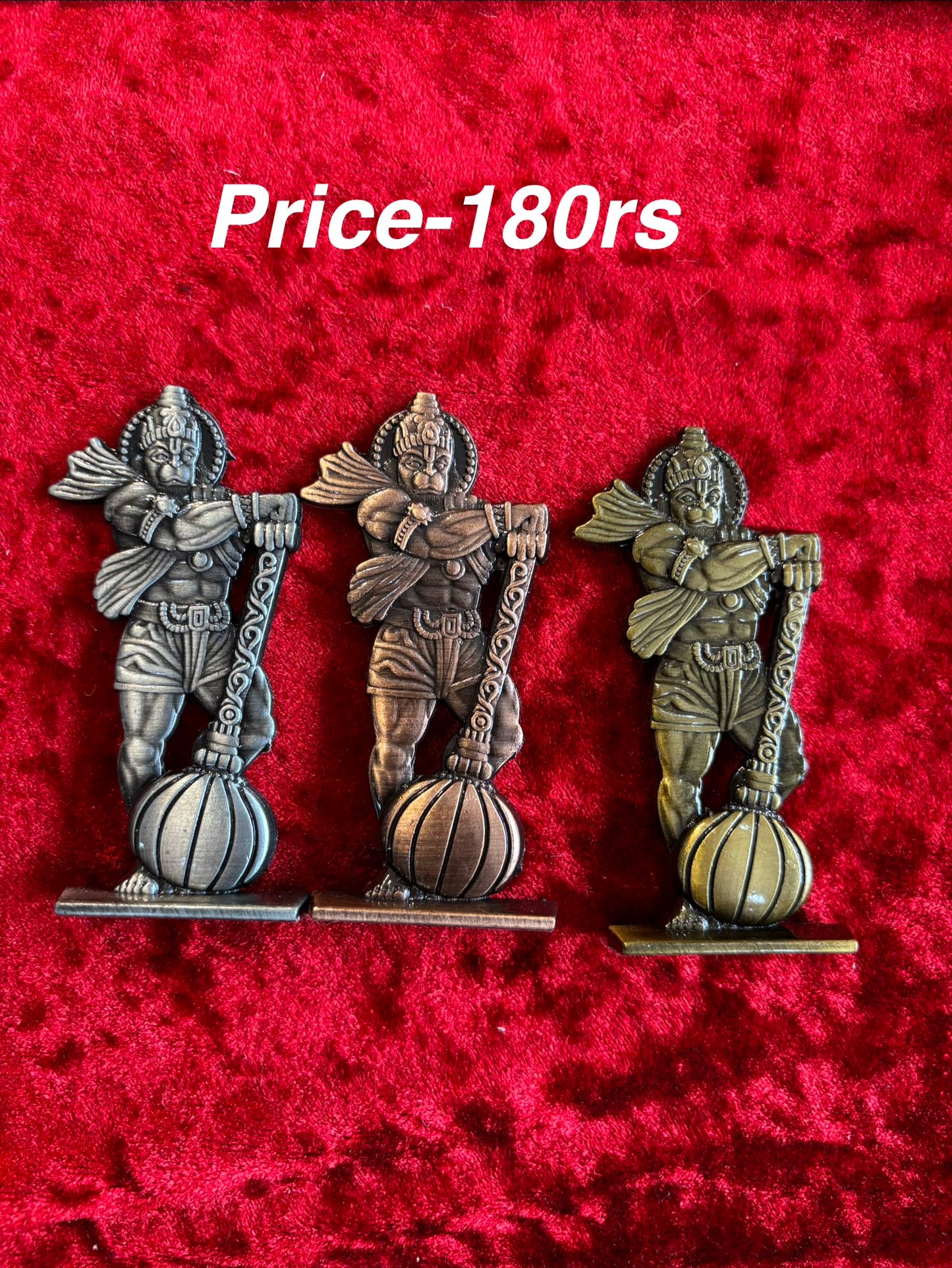 🌟 Double-Sided Small Metal Divine Hanuman Idols – Perfect for Car Dashboard & Temple