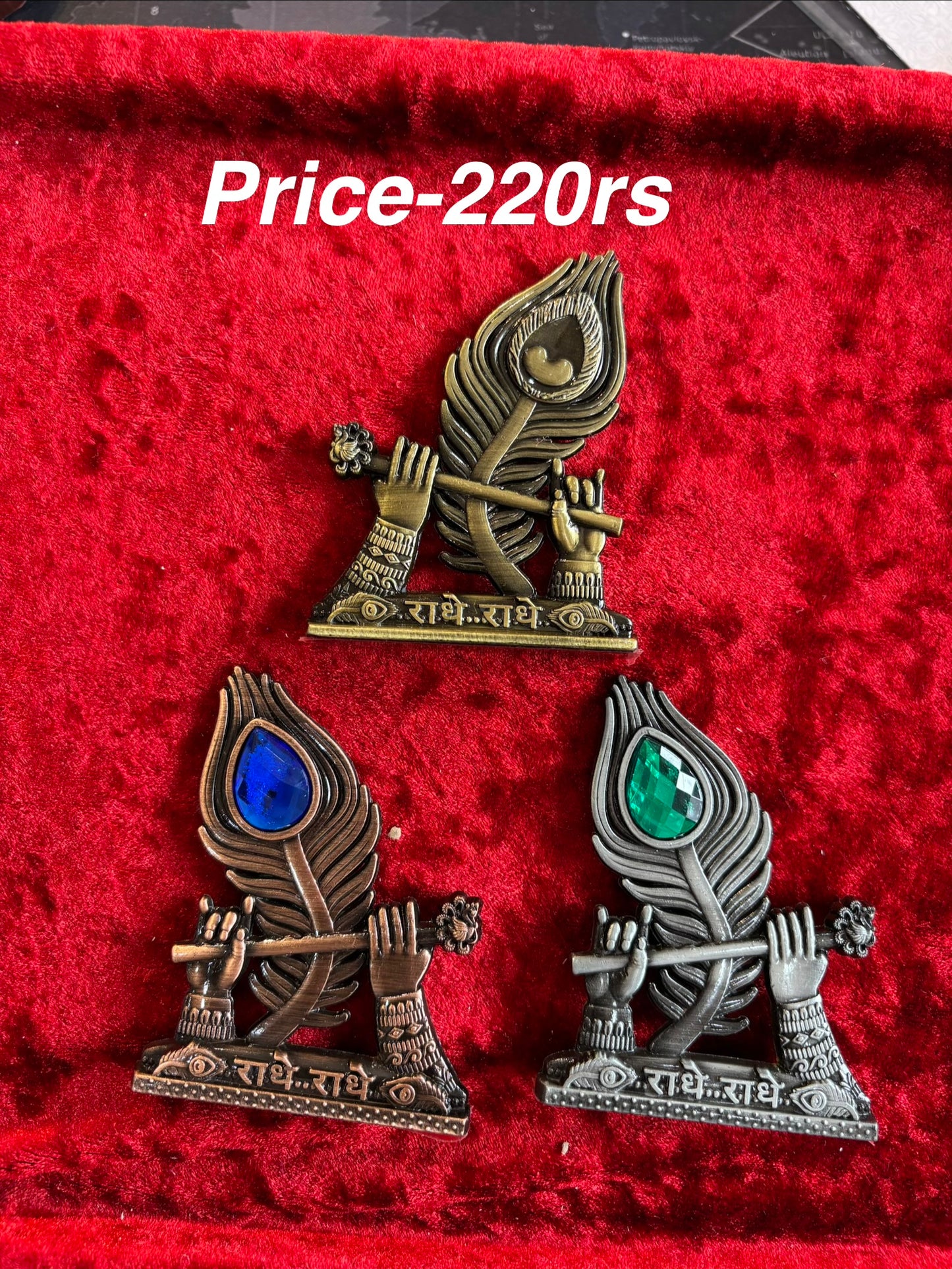 🌟 Double-Sided Small Metal Divine Idols – Perfect for Car Dashboard & Temple