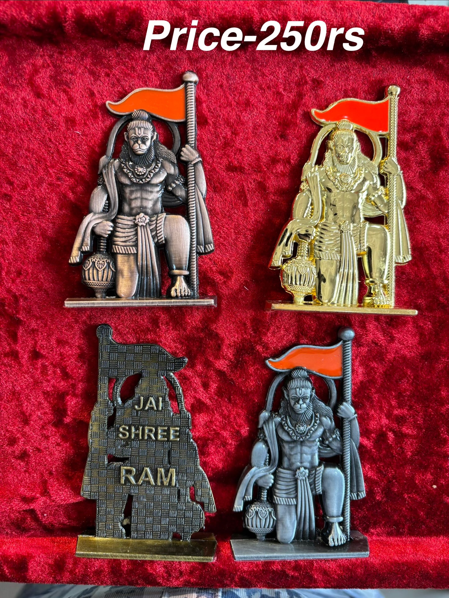 🌟 Double-Sided Small Metal Divine Hanuman Idols – Perfect for Car Dashboard & Temple
