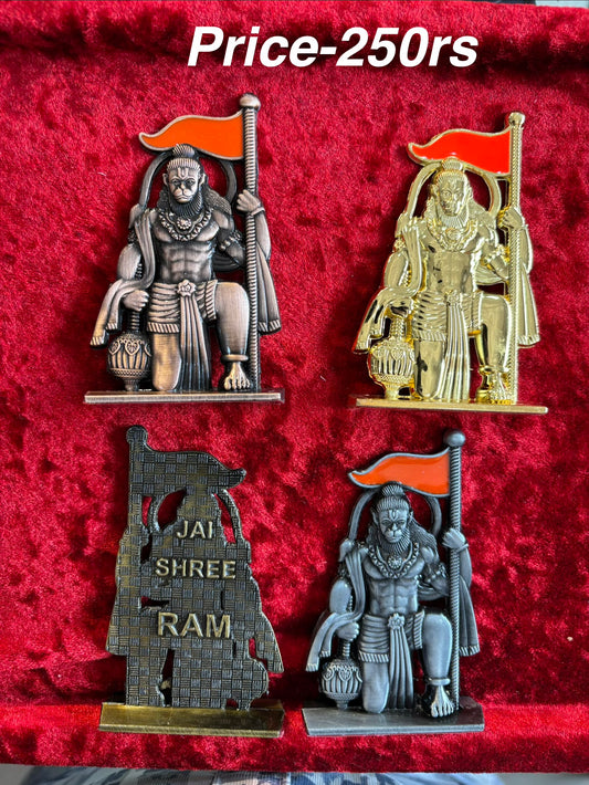 🌟 Double-Sided Small Metal Divine Hanuman Idols – Perfect for Car Dashboard & Temple
