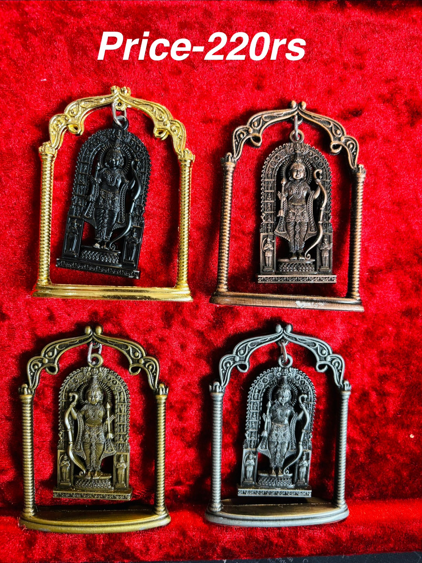 🌟 Premium Double-Sided Small Metal Divine RamLalla Idol – Perfect for Car Dashboard & Temple