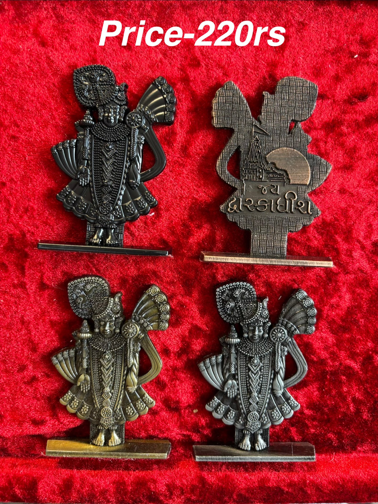 🌟 Double-Sided Small Metal Divine Idols – Perfect for Car Dashboard & Temple