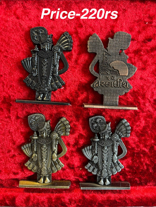 🌟 Double-Sided Small Metal Divine Idols – Perfect for Car Dashboard & Temple