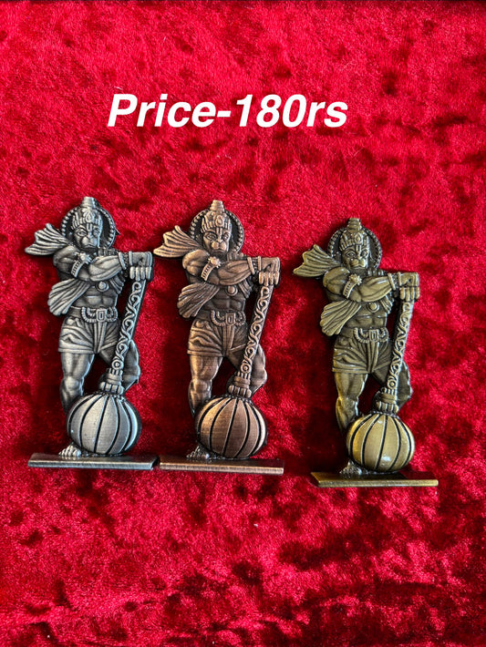 🌟 Double-Sided Small Metal Divine Hanuman Idols – Perfect for Car Dashboard & Temple